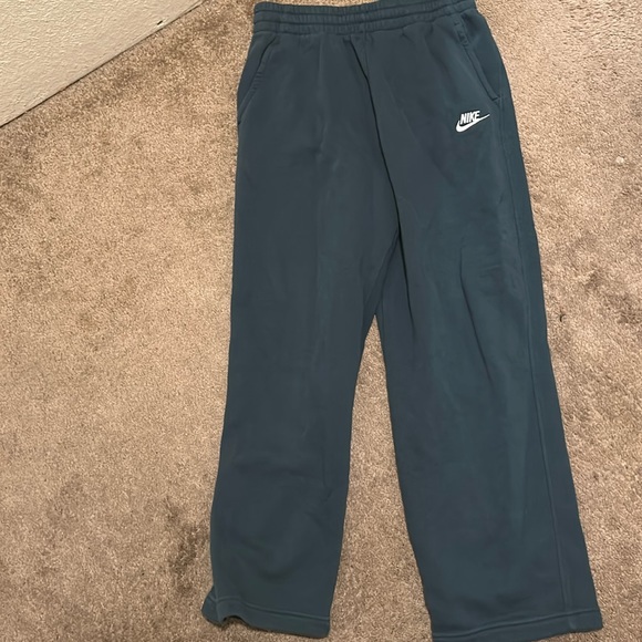 Dark blue/green Nike sweats open bottom - Picture 1 of 3